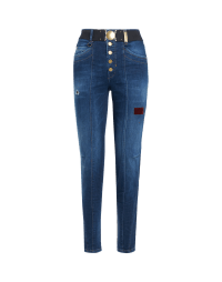 NIFTY: Jeans in denim trattato con riparazioni e toppe