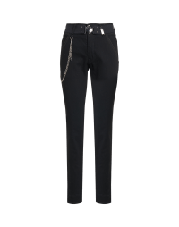VERVE: Black jeans with raw edge waist and hem