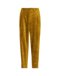 CONVINCE: Pantaloni in velluto con motivo floreale laser