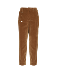 GAMBIT: Cropped pants in camel colour velvet