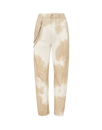 RUNAWAY: Baggy pant in tie-dye cream and beige bull cotton denim