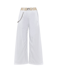 GIDDY: Palazzo pants in ivory textured cotton