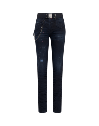 MAESTRO: Jeans aderenti in denim blu trattato