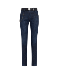 REPEAT: Jeans aderenti blu con trattamento 