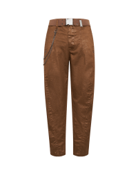 RECKONING: Pantaloni color tabacco in twill 
