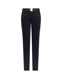 CONFIRM: Pantaloni in twill di cotone blu navy con cucitura diagonale