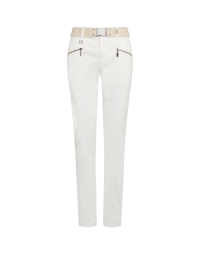 POSE: Ivory pant with horizontal zip pockets