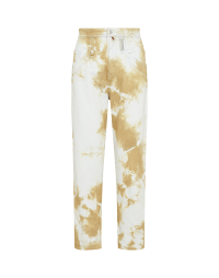 STRATEGY: High waisted jeans in ice blue denim with Ochre tie-dye