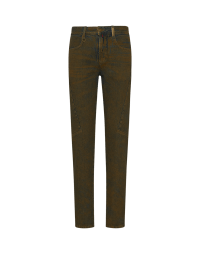 POSE: Heritage style jeans with yellow overdye