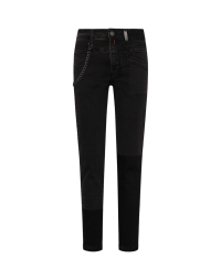KICK OFF: Washed black jeans with patch-dye treatment