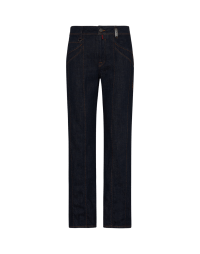 INTERUPT: Jeans blu navy con gamba impunturata e cucita