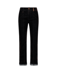 INTERUPT: Black colour flock denim jeans with seamed leg