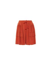 FLUKE: Orange full leg shorts with tie waist