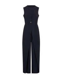ACCOLADE: Sleeveless jumpsuit in fine navy wool