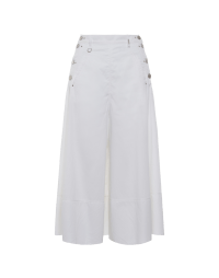 SWIRLING: Wide, white culottes