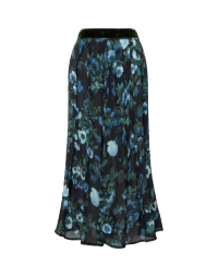 RESOUNDING: Long skirt in crêpe de chine floral print