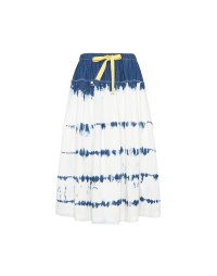 MULTITUDE: Denim skirt with hand tie-dye