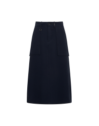 COMMEND: A-line jeans-style skirt in navy jersey