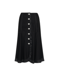FLIP OUT: Black long-line skirt with polka dot insert