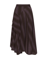ANTHEM: Asymmetric brown and mauve striped skirt