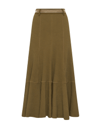 GREATNESS: Dark mud fit and flare skirt 