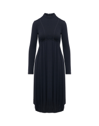 WELL-WISHER: Stand collar dress in plain and jacquard jersey