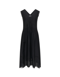 MELODY: Black dress with embroidered bodice and skirt