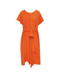 MODESTY: Orange dress in poplin and jersey
