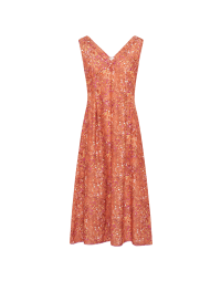 WISHFUL: Orange paint ‘daub’ printed cotton silk dress