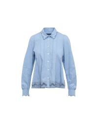 TABLEAUX: Camicia in popeline chambray con pizzo
