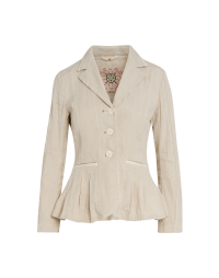 CLUED UP: Fitted jacket with pleats in front