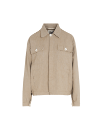 OUTLAW: Work jacket in beige cotton and hemp