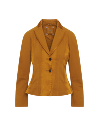 ACHIEVE: Mustard multi-panel fitted jacket with satin insets