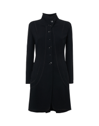 STRIKING: Stand collar tailored coat in jersey