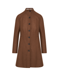 INTRIGUE: Cappotto sagomato in lana color tabacco