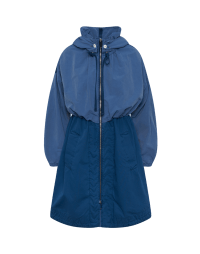 FEARLESS: Blue summer weight parka in two toned cotton