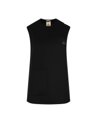 TIMIDITY: Black wrap over front gilet