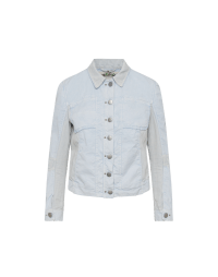 COUNT ON: Jeans-style jacket in light blue cotton and linen