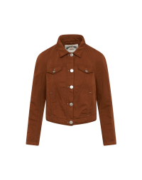 PRAGMATIC: Short jeans style jacket in tan cotton linen