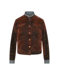 RECOMEND: Rust flocked denim jacket