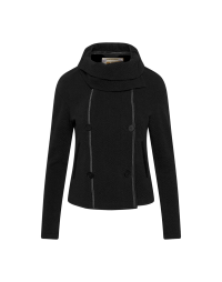 SHAMAL: Black shawl collar jersey jacket