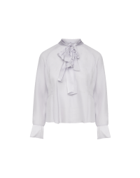 LIZST: Romantic shirt with jabot-tie in lilac silk