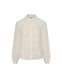 MINGLE: Camicia avorio con arricciature multiple
