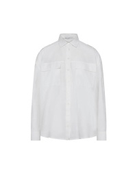 MAINSTAY: Military style shirt in ivory cotton silk