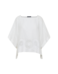 MELLOW: Ramie squared top with floral embroidery