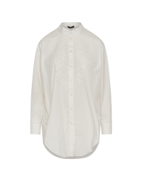 PAGODA: Ivory shirt with an embroidered front