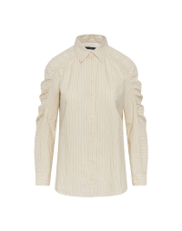 IDEALISE: Striped cotton shirt with ruched shoulder seams