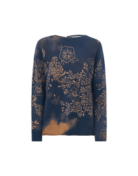 GLADDEN: Long sleeve sweater in screen printed wool
