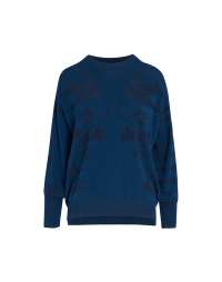 AFFECTIONATE: Navy sweater with 3D birds and flowers