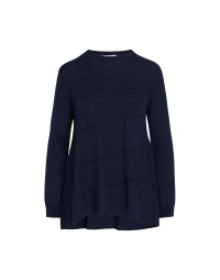 WHIRLING: Fine flare-out A-line sweater in multiple stitch patterns